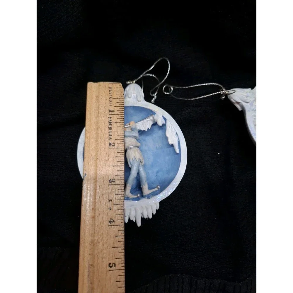 Vintage Christmas Elf Diorama Ornaments Set 2 3D Moon Horn Winter 4